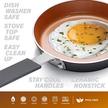 5.5'' Non Stick Ceramic Frying Pan, PFTE, PFOA, PFOS Free, Egg and Omelet Pan, Ultra Nonstick, Dishwasher Safe, Stay Cool Handle