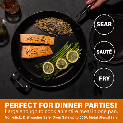 Cast Textured Sauté Pan with Lid