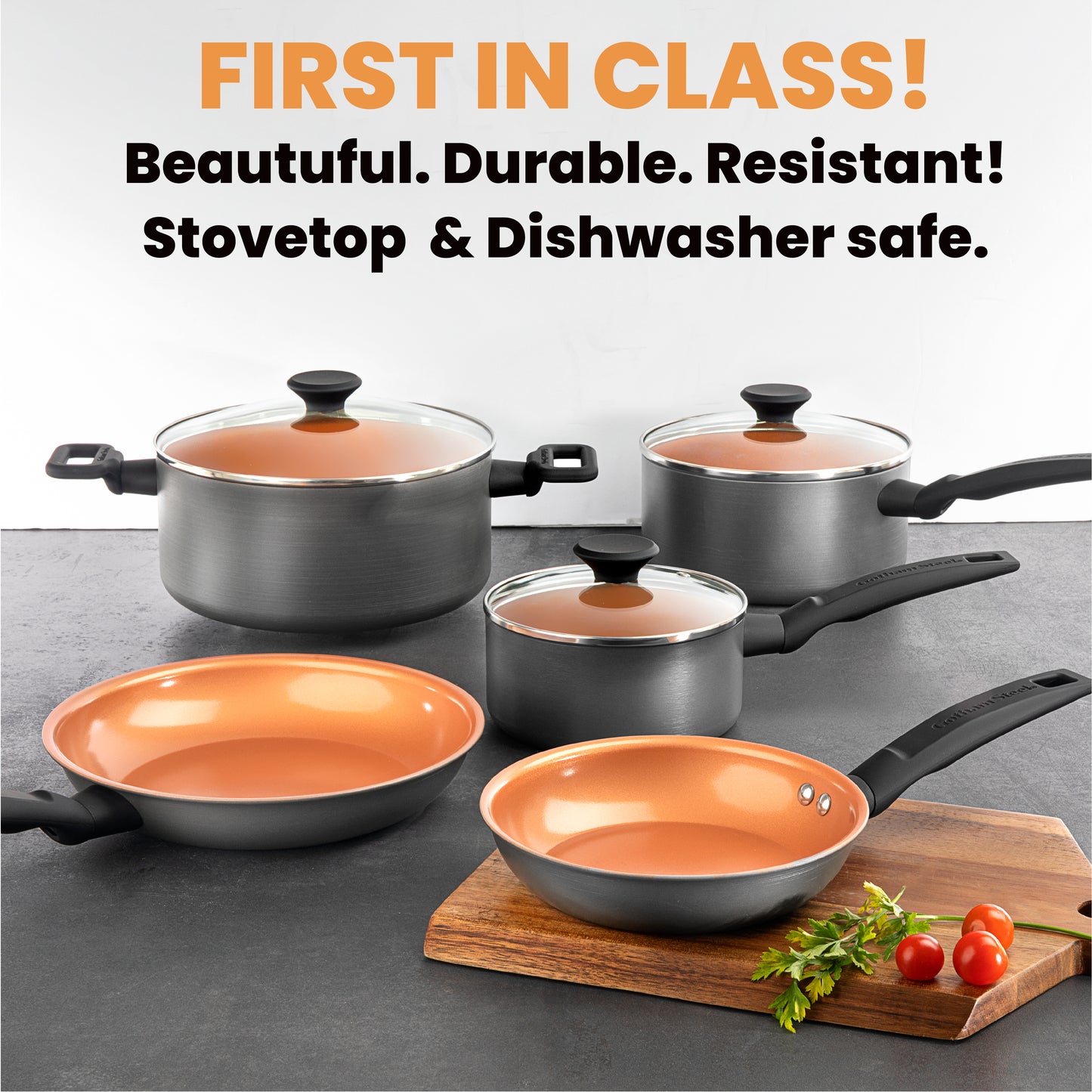 10-Piece Pro Premiere Hard Anodized Cookware Set