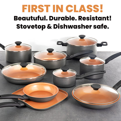 17-Piece Pro Premiere Hard Anodized Cookware Set
