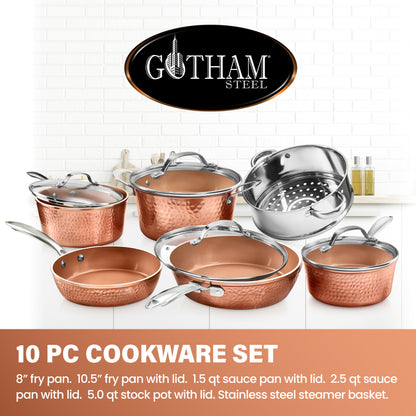 Hammered Copper Cookware Set