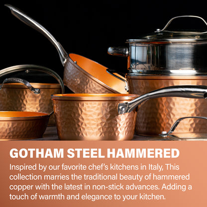 Hammered Copper Cookware Set