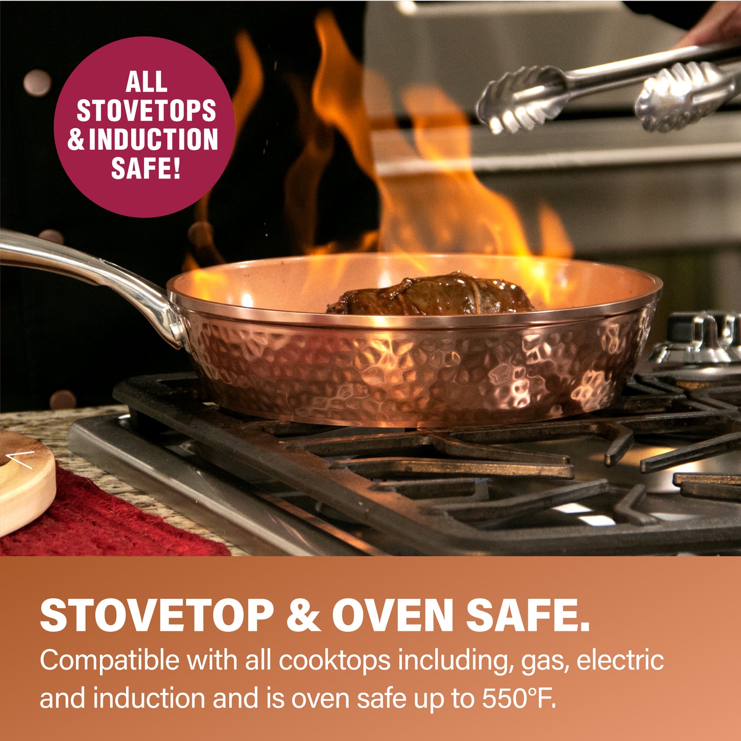 Hammered Copper Cookware Set
